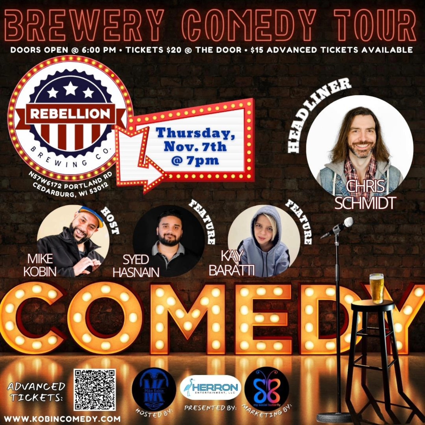 The BREWERY COMEDY TOUR at REBELLION