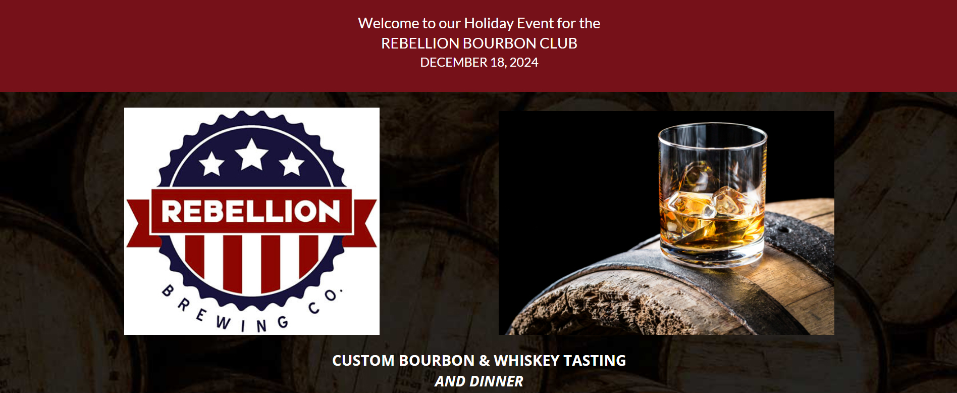 Holiday Event for the REBELLION BOURBON CLUB!