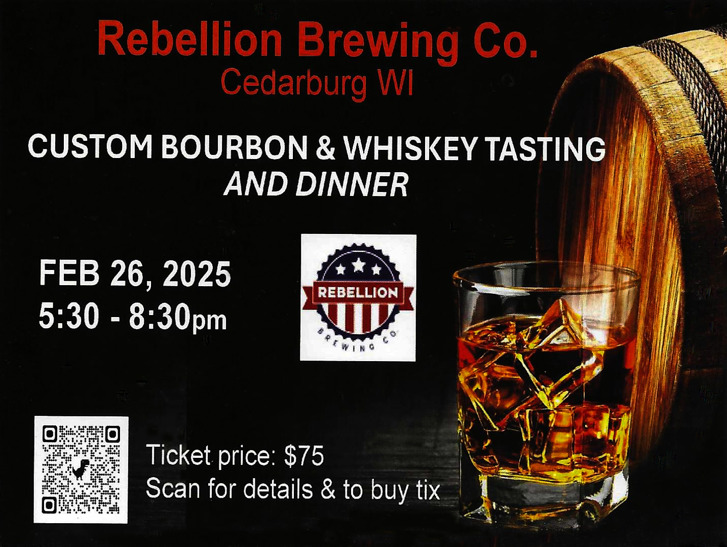 Custom Bourbon & Whiskey Tasting and Dinner!