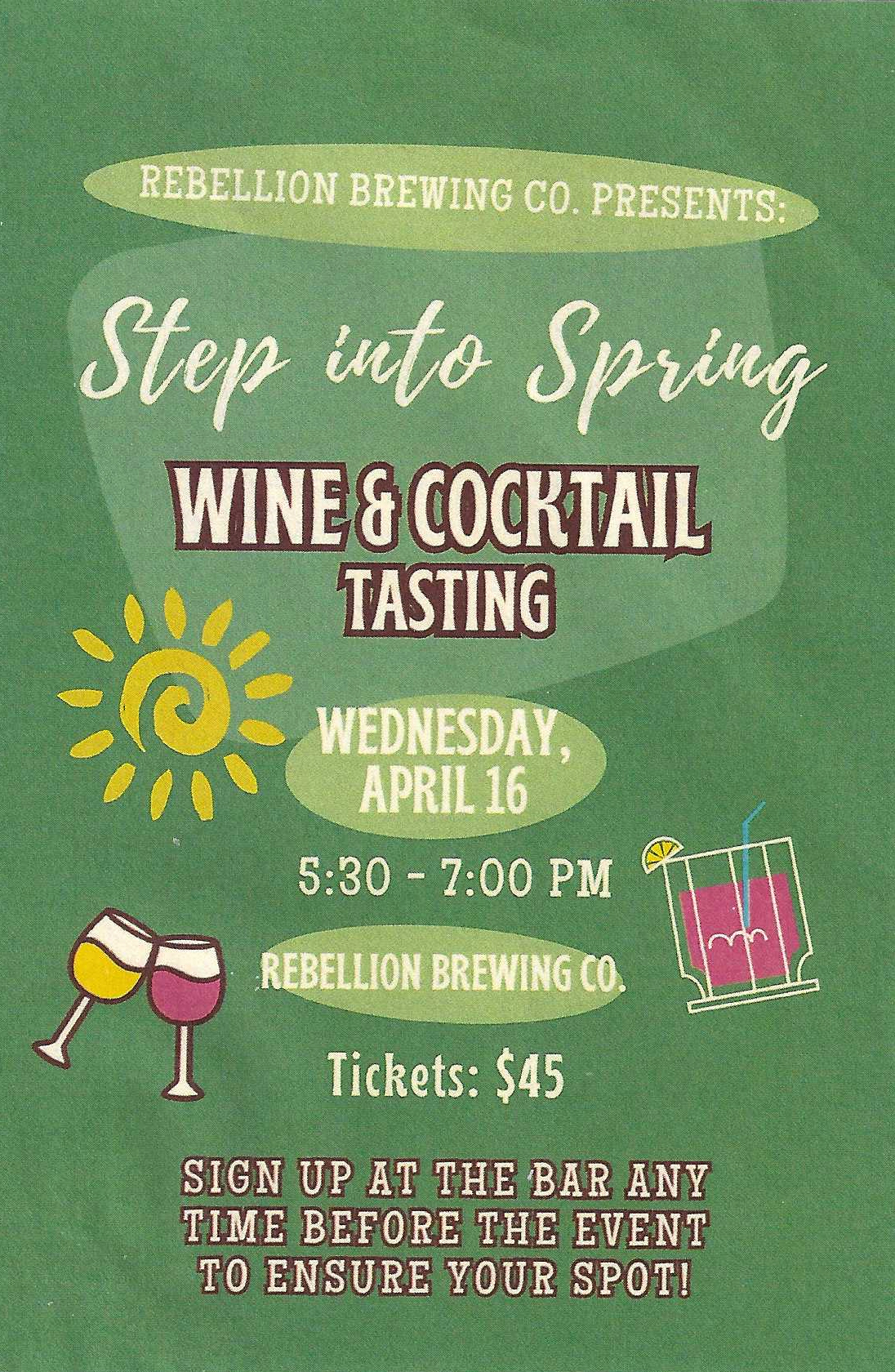 wine tasting Wine Tasting Event at Rebellion!